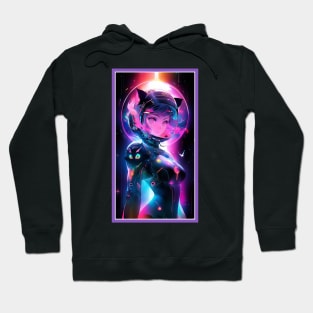 Anime Sci-Fi Cat Girl | Quality Anime Girl Artwork | Manga Girl Anime Art Hoodie